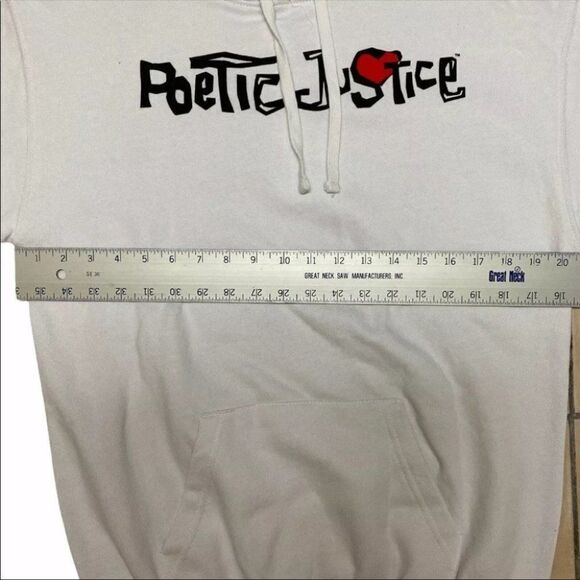 Tupac Poetic Justice Men’s Hoodie White Graphic Logo Sweatshirt Hip Hop NEW - Picture 5 of 8